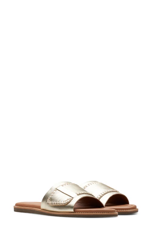 Clarks(r) Maritime Slide Sandal Champagne Leather at Nordstrom,