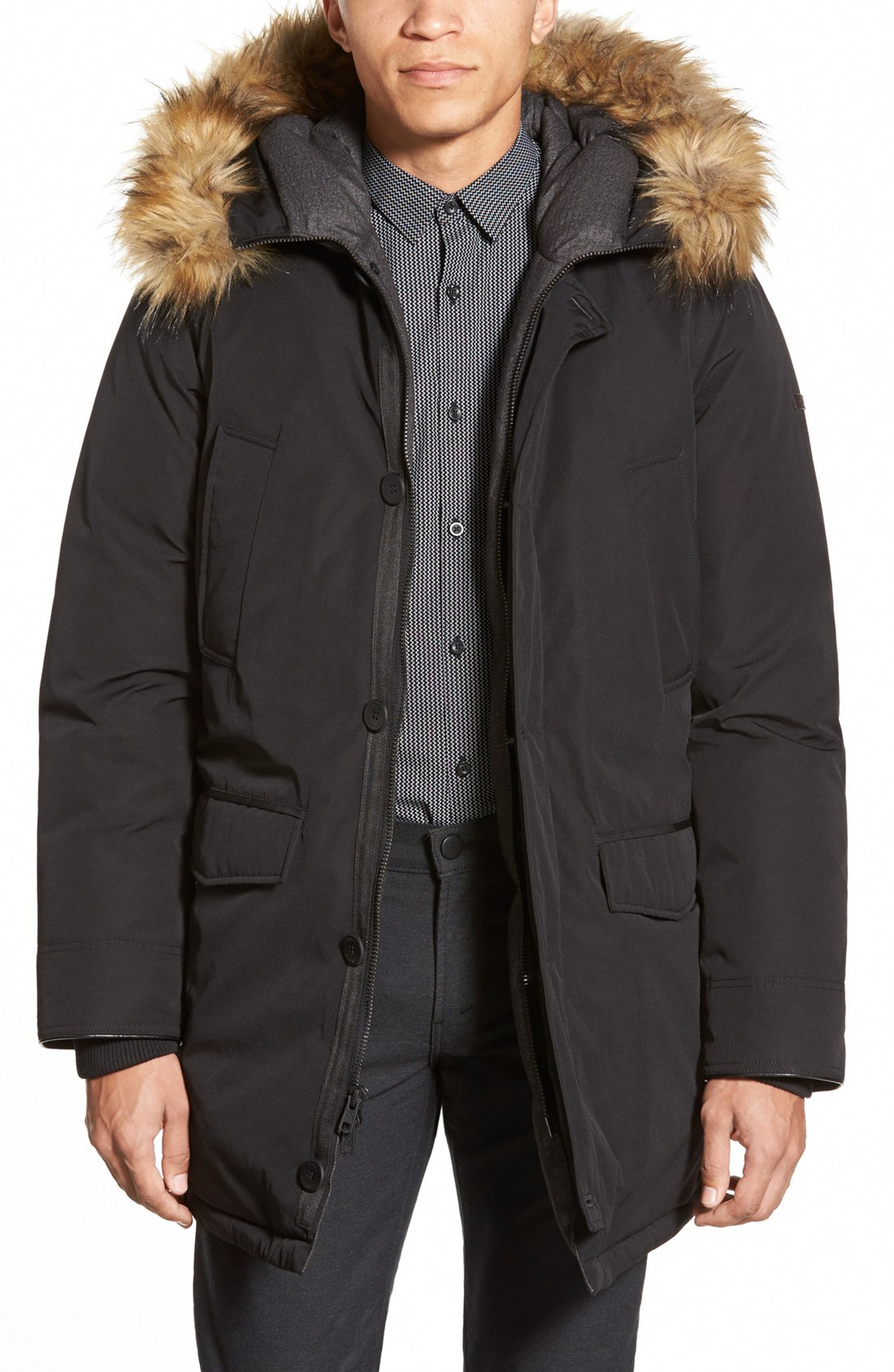 Vince Camuto Down & Feather Parka with Faux Fur Trim | Nordstrom