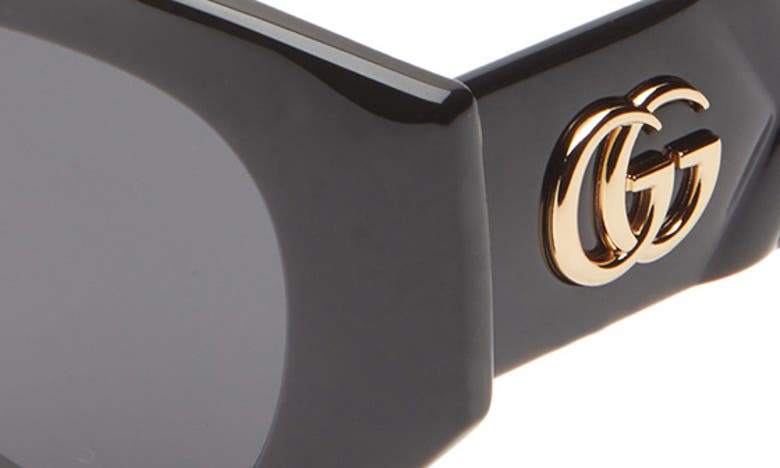 Gucci 52mm Cat Eye Sunglasses In Black Black Grey