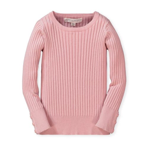 Hope & Henry Baby Girls' Rib Knit Sweater Top, Infant In Rose