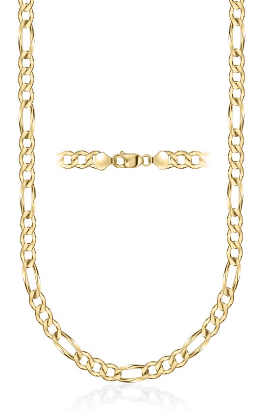Best Silver Flat Figaro Link Necklace In Gold