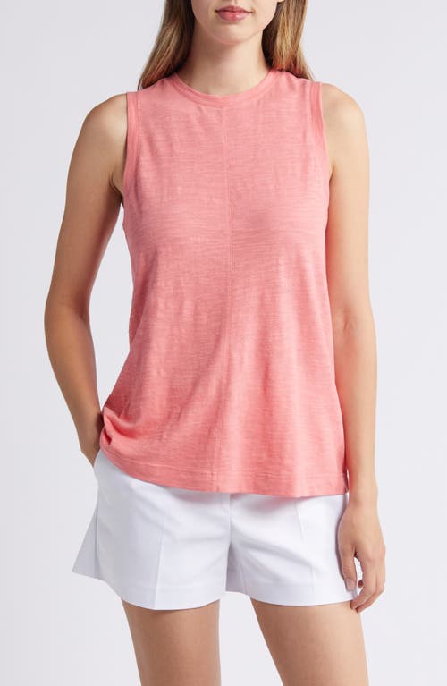 Caslonr Caslon(r) Sleeveless Cotton Blend Crewneck T-shirt In Coral Rose Tea