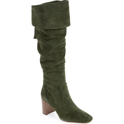 Karl Lagerfeld Paris Razo Tassel Knee High Boot- Green
