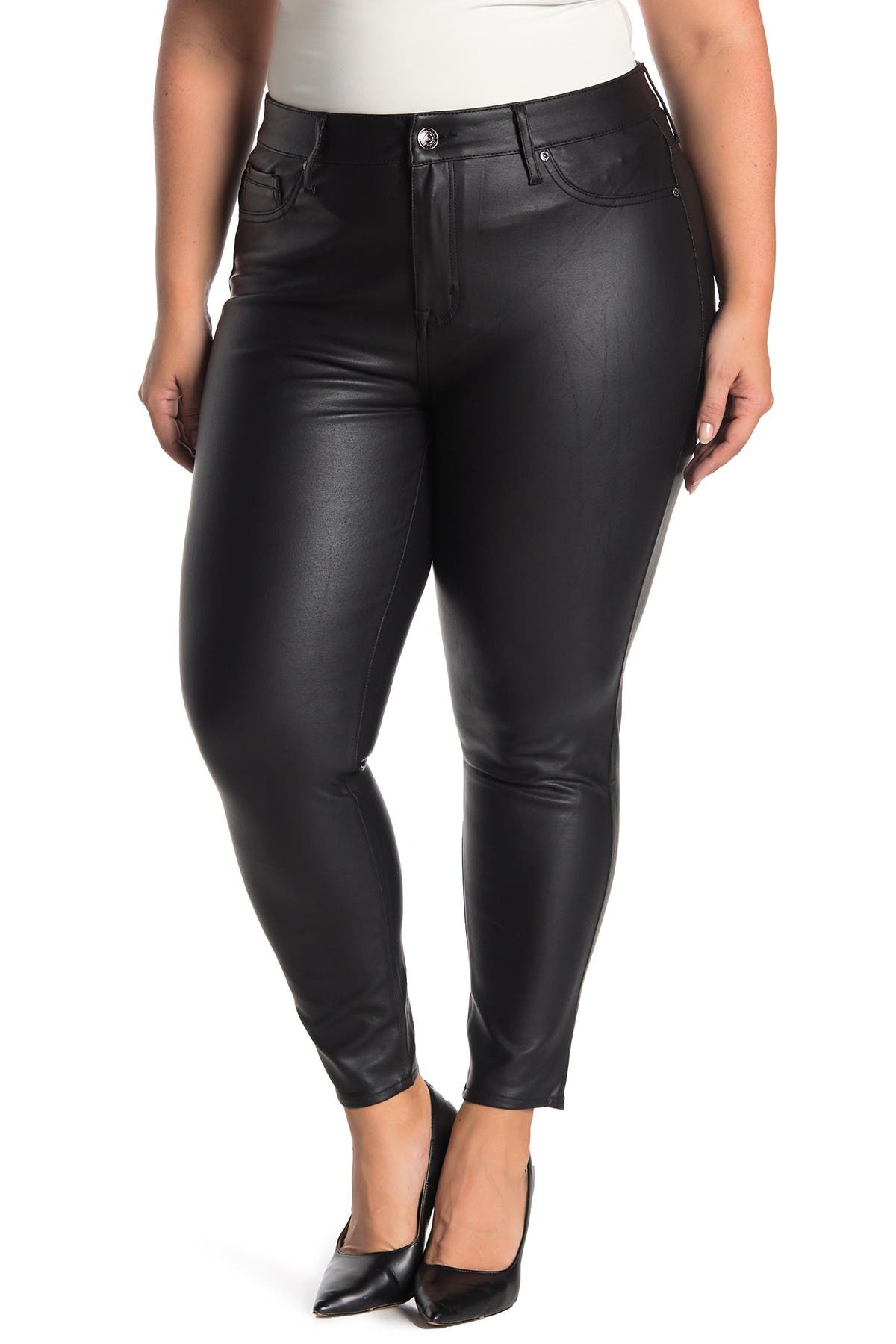 plus size faux leather jeans