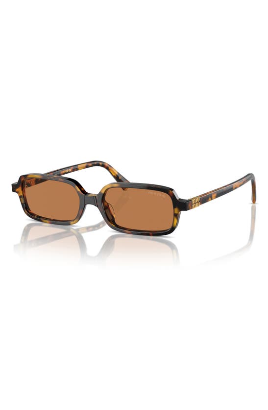 Miu Miu 51mm Rectangular Sunglasses In Blond Havana