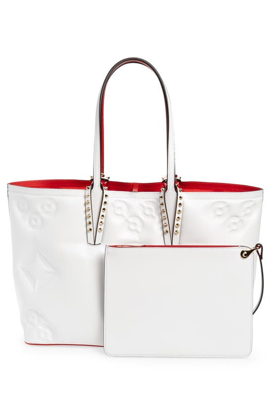 Cabata - Tote bag - Calf leather Loubinthesky print - Bianco - Christian  Louboutin