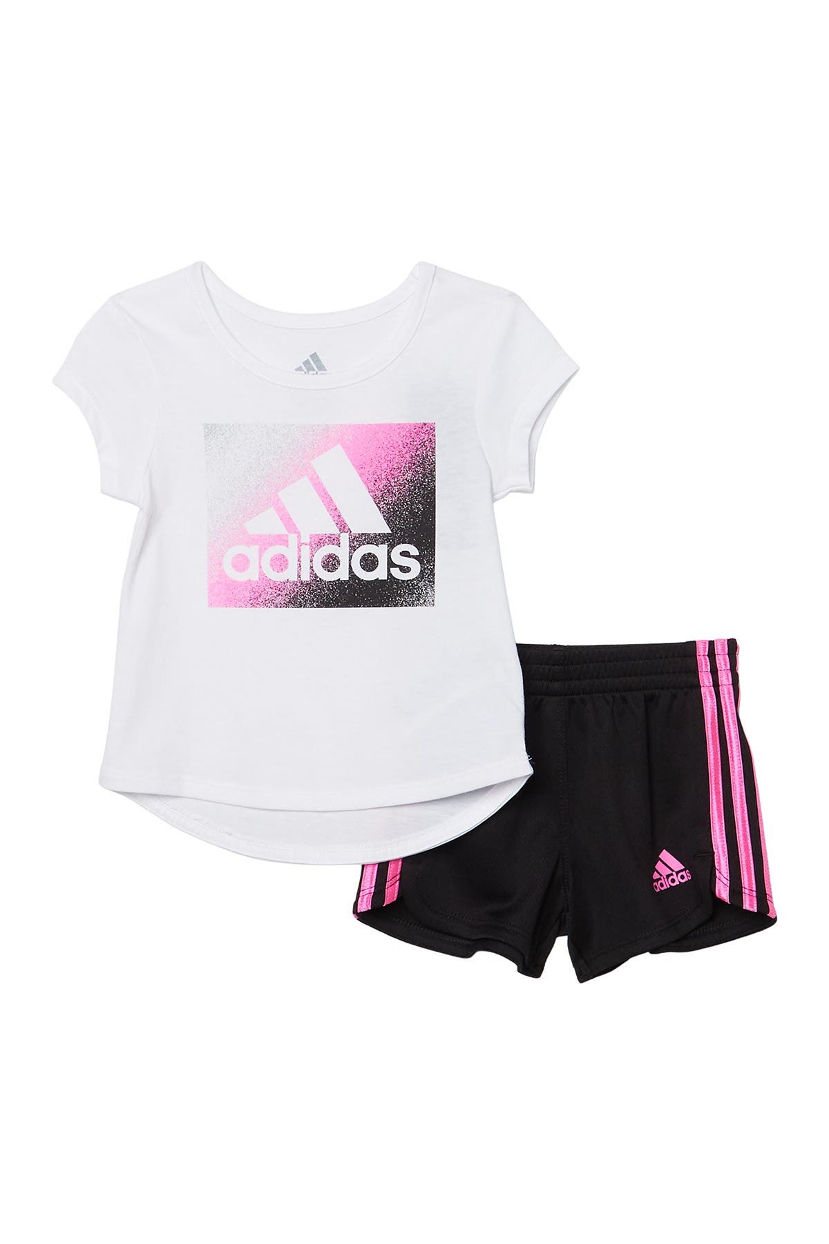 Adidas Originals Graphic T-shirt & Shorts 2-piece Set In White