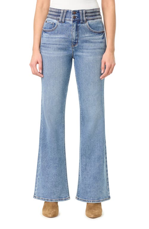 Shop Curve Appeal Waistband Flare Jeans In Capri