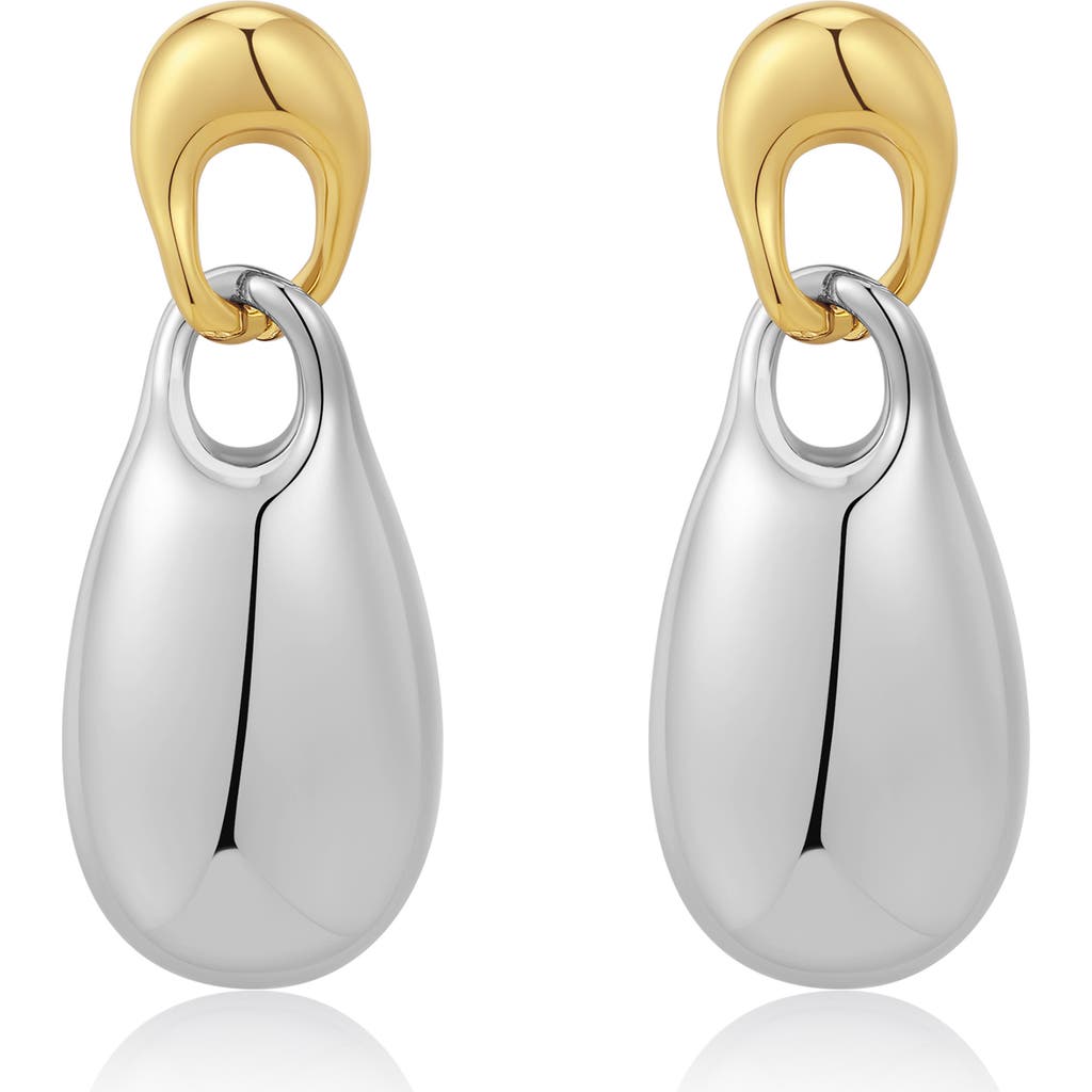 Luv Aj X Dezi The Two-tone Chain Link Drop Earrings In Two-tone