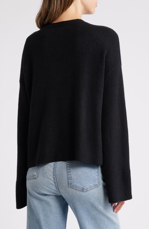 Shop Bobeau Step Hem Sweater In Black