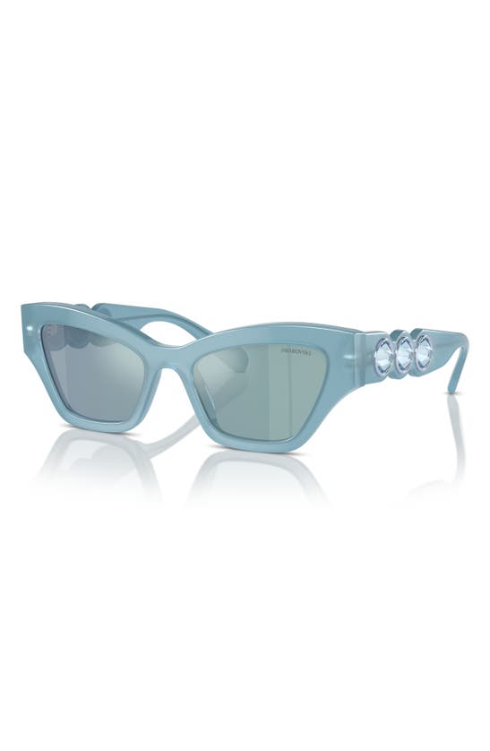 Shop Swarovski Imber 54mm Irregular Sunglasses In Blue