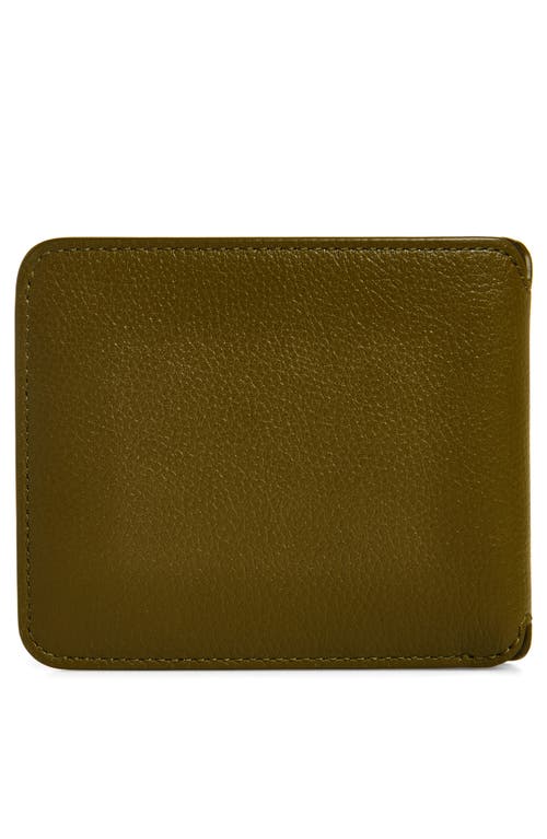 Shop Bottega Veneta Booster Pebble Leather Bifold Wallet In Olive Oil/space/fond