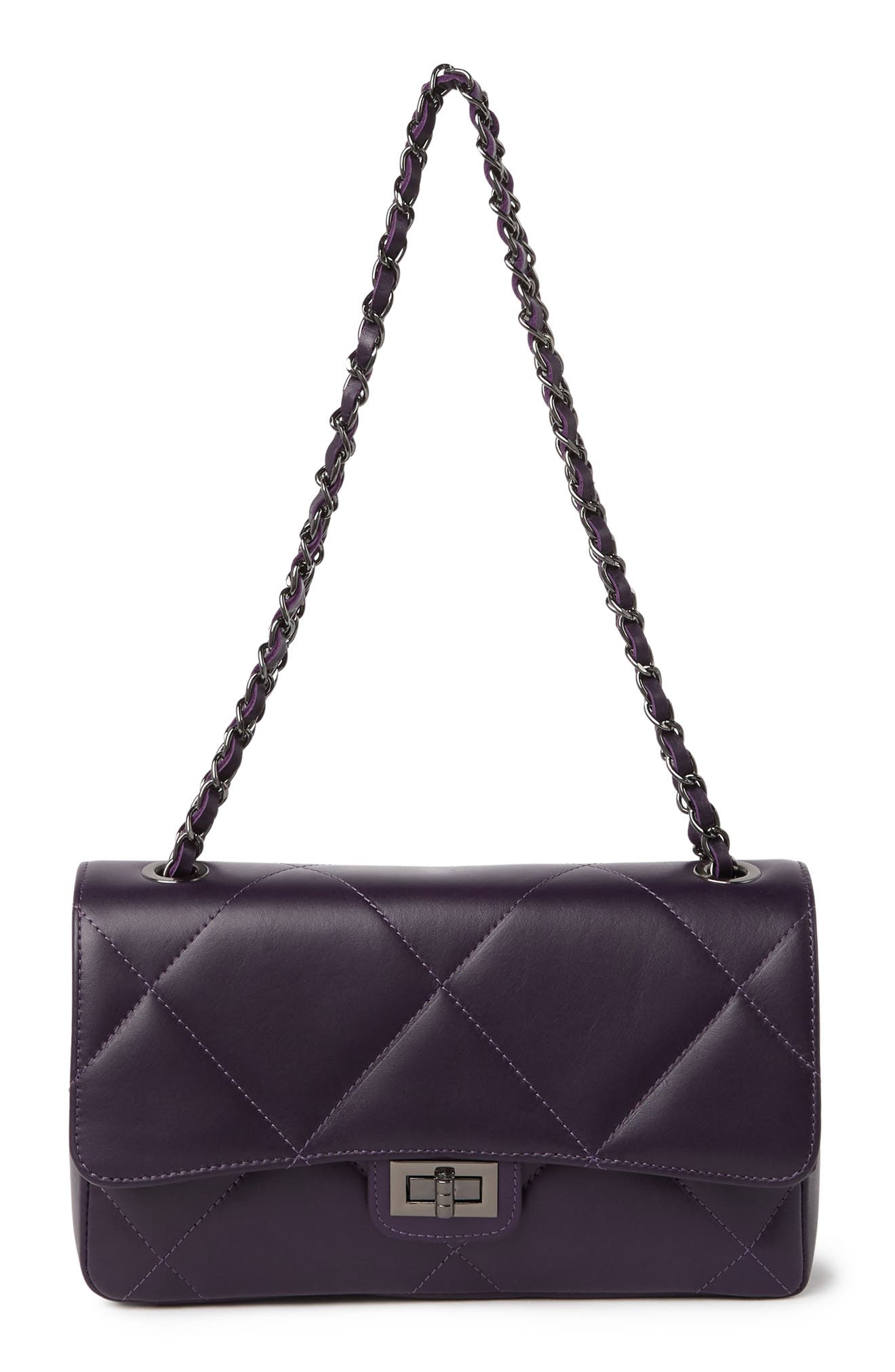 Christian Laurier Lena Flap Leather Crossbody In Purple | ModeSens