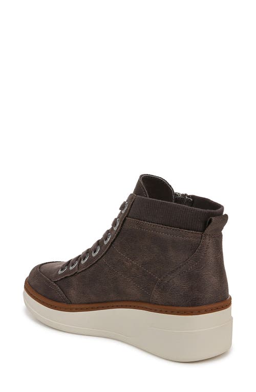 Blowfish Footwear Camden Wedge Sneaker In Grey Microsuede