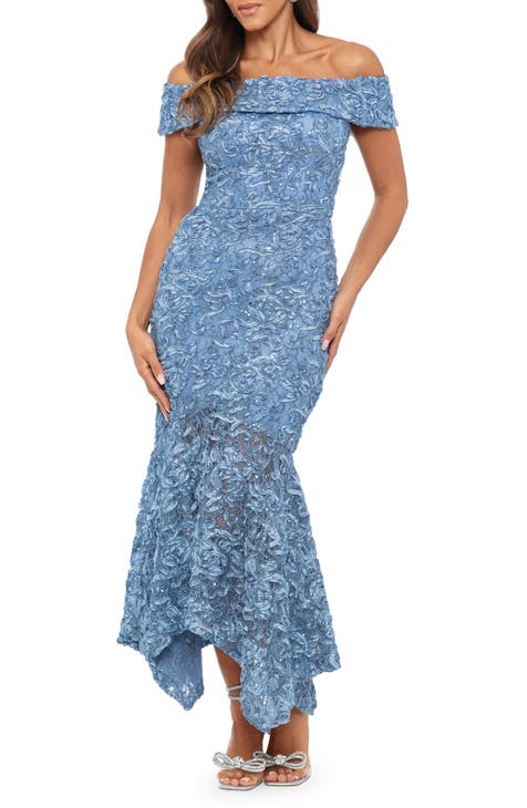 SOCIAL SEASON  OFF SHOULDER MIDI DRESS