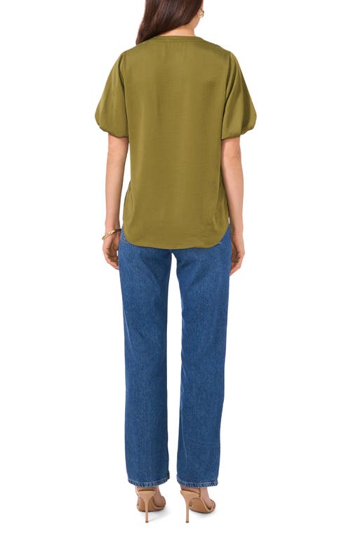 VINCE CAMUTO VINCE CAMUTO HAMMERED SATIN PUFF SLEEVE TOP