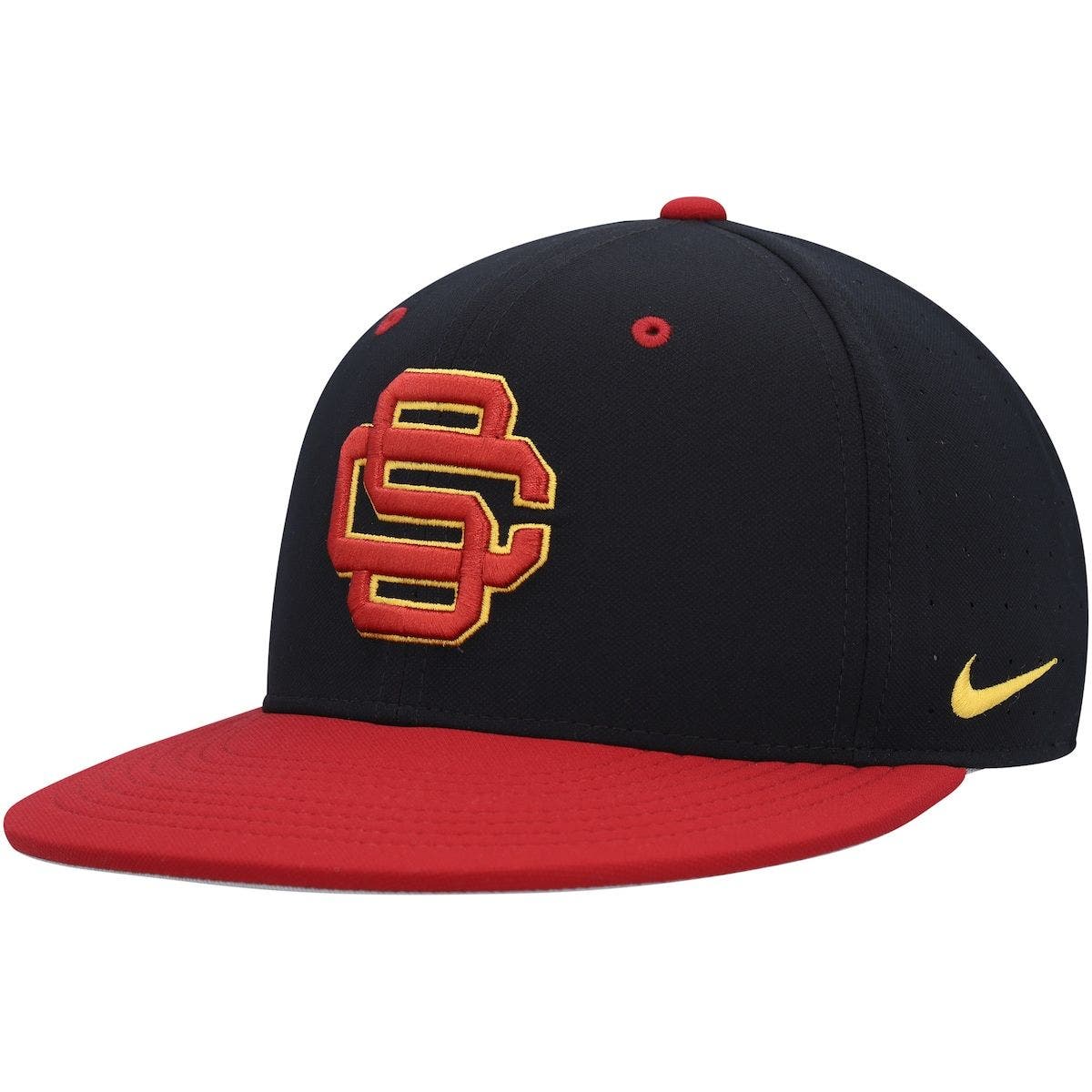 Men's Nike Black USC Trojans Aero True Baseball Performance Fitted Hat