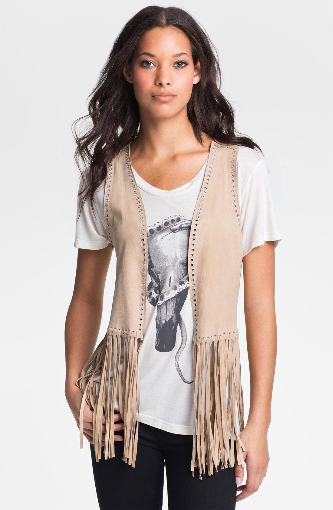 Haute Hippie Fringe Trim Suede Vest Nordstrom
