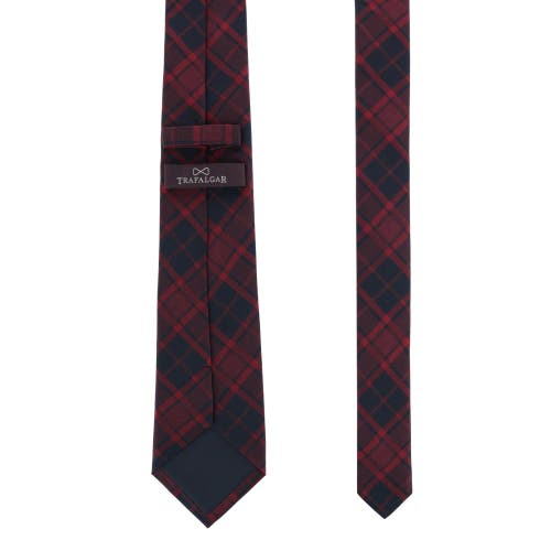 TRAFALGAR TRAFALGAR KINCADE RED BLACKWATCH PLAID SILK NECKTIE 