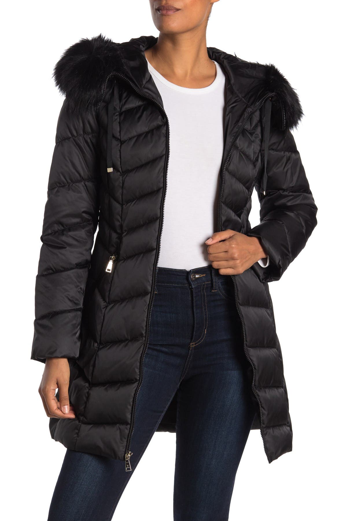 tahari hooded puffer jacket