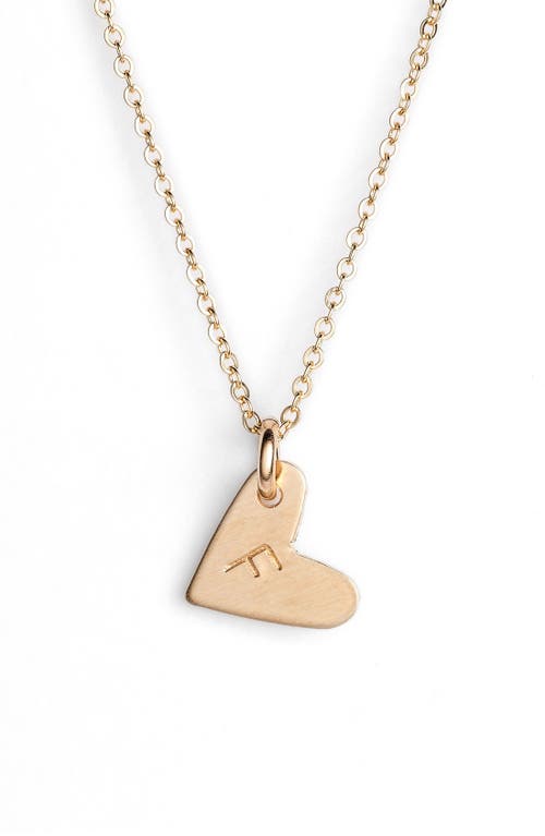 Nashelle 14k-Gold Fill Initial Mini Heart Pendant Necklace in Gold/F at Nordstrom