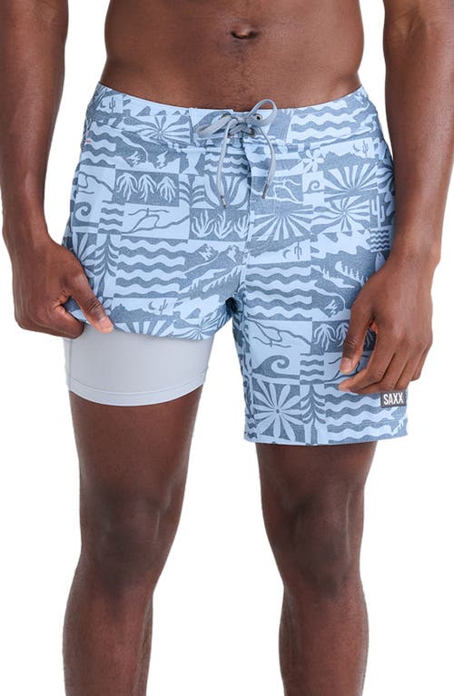 SAXX Betawave 2N1 7-Inch Board Shorts in West Coast- Chambray at Nordstrom, Size 38