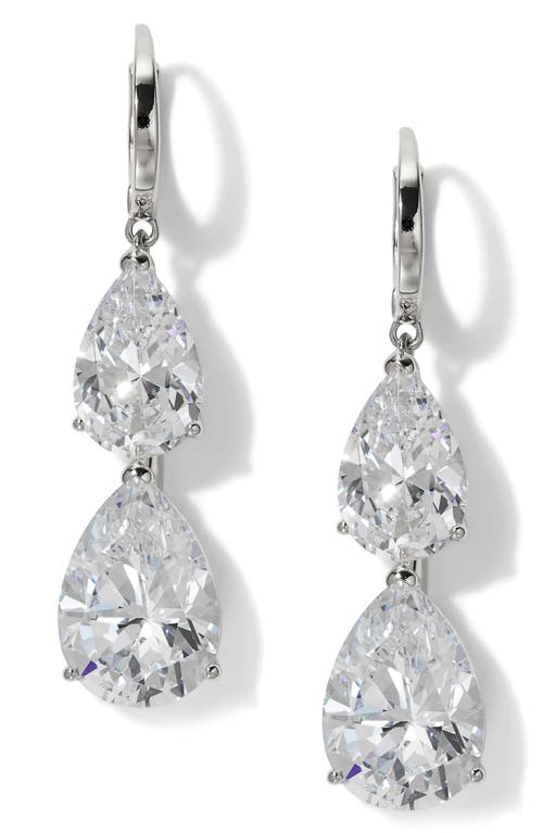 Shop Nadri Farrah Cubic Zirconia Drop Earrings In Rhodium