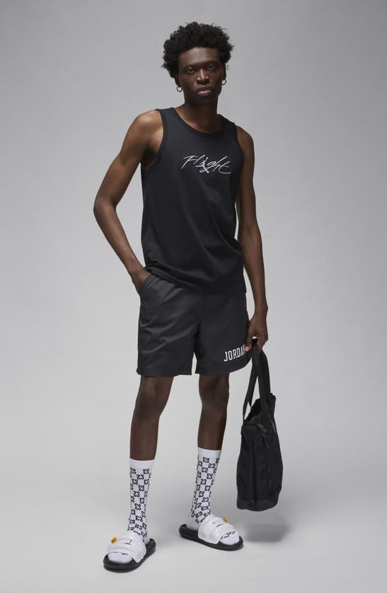 Shop Jordan Essentials Poolside Shorts In Black/ White