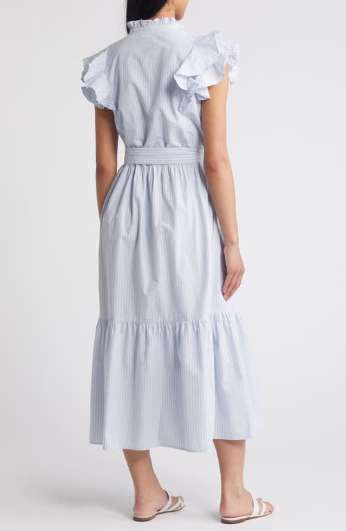 CASLONR CASLON(R) STRIPE RUFFLE SLEEVE MAXI DRESS 