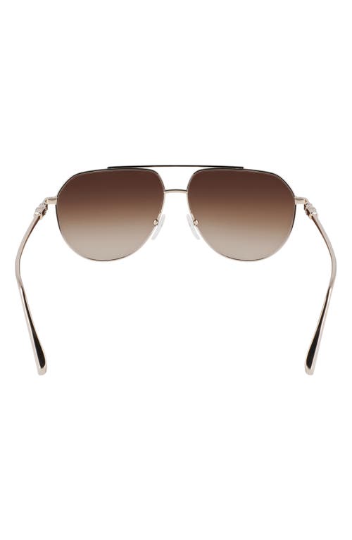 Longchamp Roseau 57mm Gradient Aviator Sunglasses In Gold