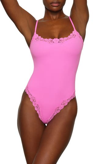 Track Fits Everybody Corded Lace Cami Bodysuit - Petal - 4X at Skims