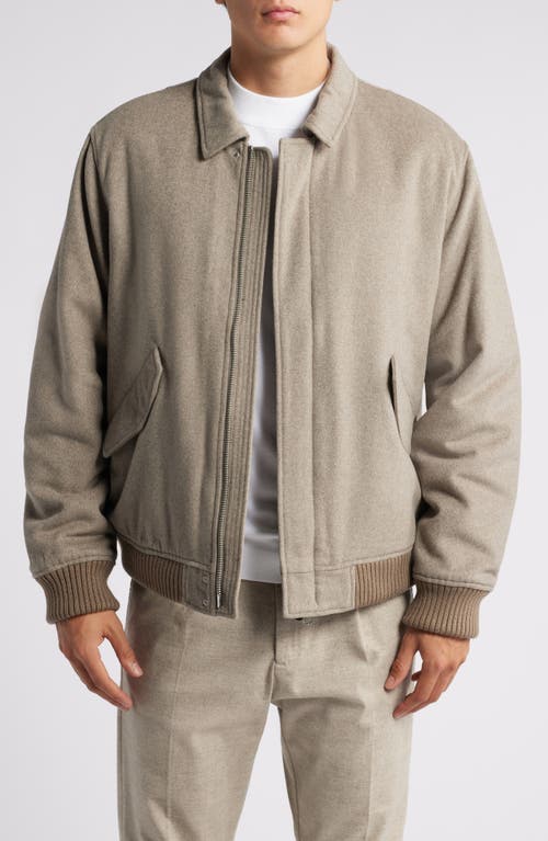 Wax London Knoll Melton Bomber Jacket in Natural 