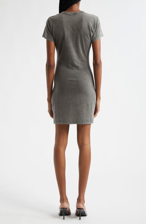 Shop Alexander Wang Blade Logo Shrunken Cotton Jersey T-shirt Minidress In Washed Cedar