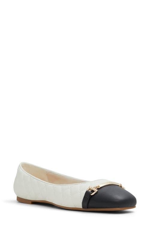 Shop Aldo Leanne Bit Ballet Flat In White/black