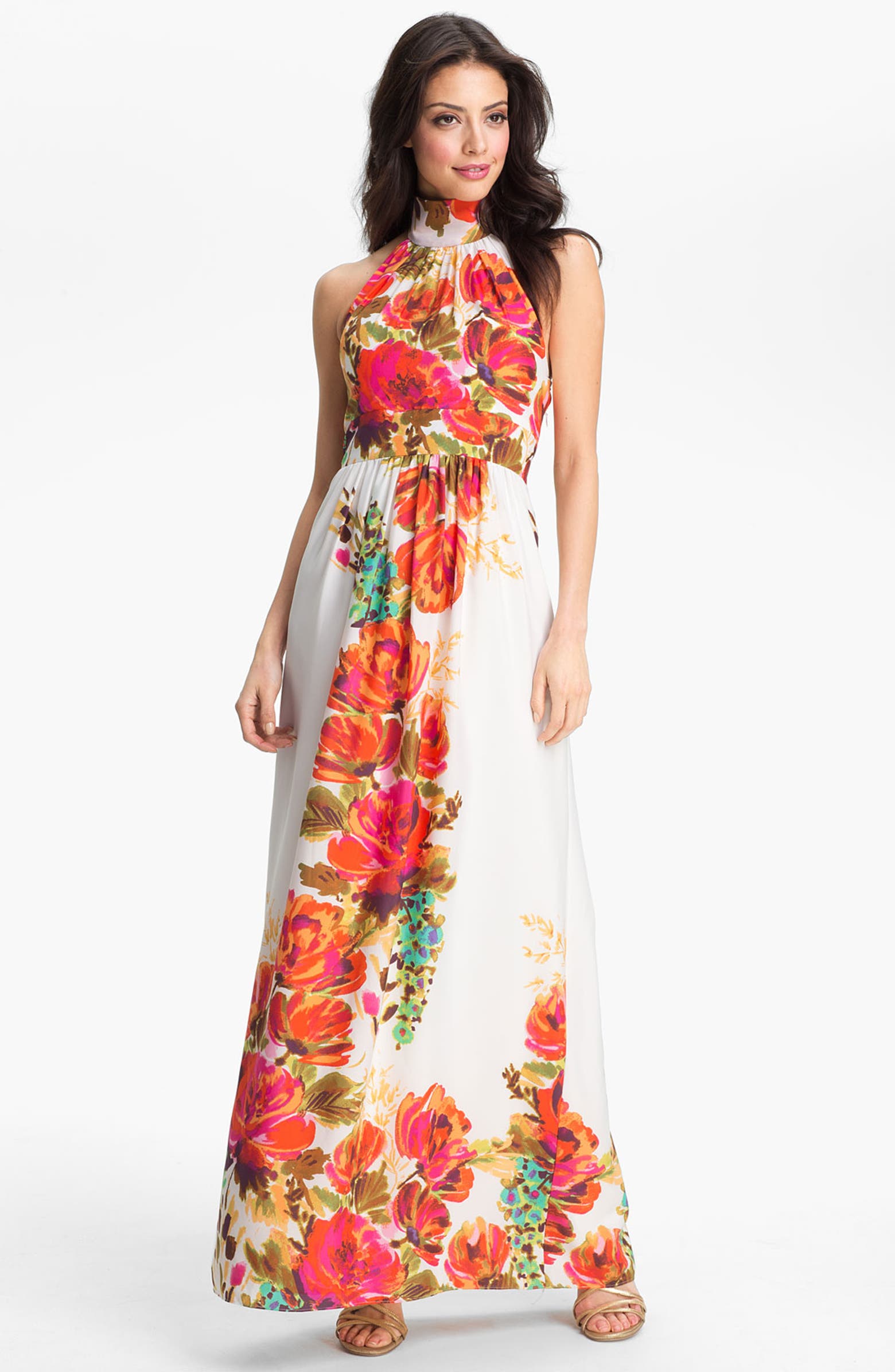 Eliza J Floral Print Halter Maxi Dress 2 Eliza J Halter Floral Print Maxi Dress Nordstrom
