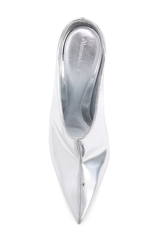 Shop Alexander Mcqueen Thorn Pointed Toe Mule In Silver