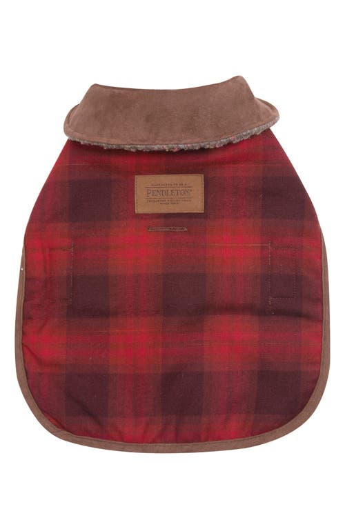 Pendleton Reversible Ombré Plaid Dog Coat in Red Ombre Plaid at Nordstrom, Size Large