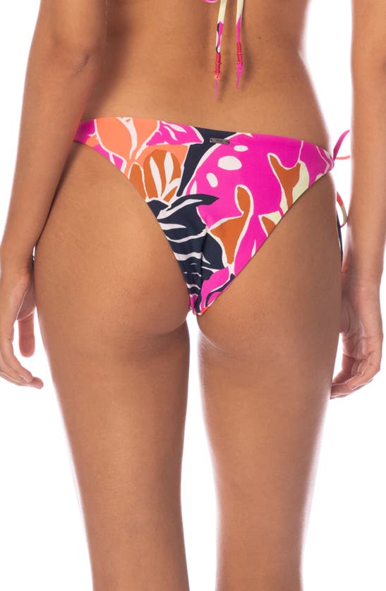 Shop Maaji Jungle Reef Sunning Reversible Side Tie Bikini Bottoms In Pink