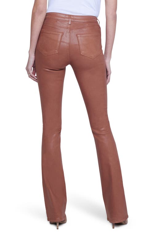 L Agence Selma High Rise Sleek Baby Bootcut Jeans In Fawn Coated In Fawn Coated