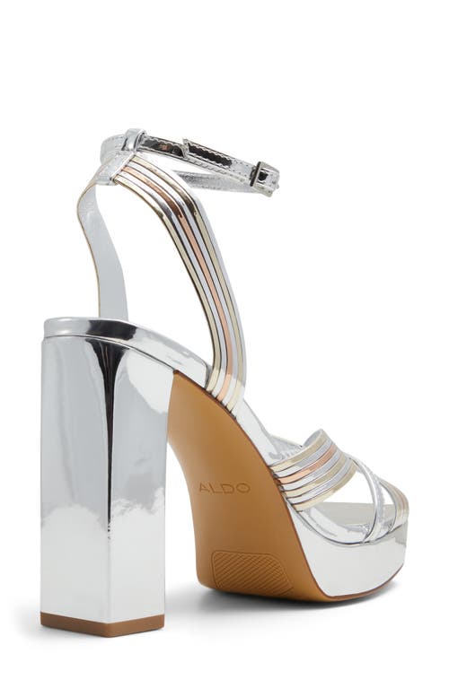 Shop Aldo Nadie Ankle Strap Platform Sandal In Metallic Multi