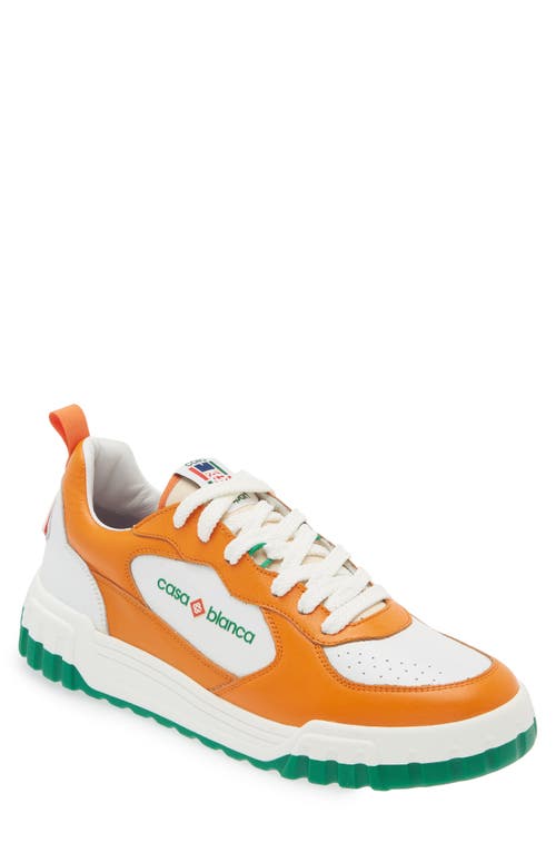 Shop Casablanca Tennis Court Sneaker In Orange/white