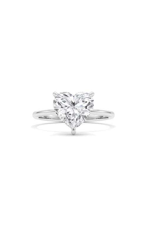 Hautecarat Heart Cut Lab Created Diamond 18k Gold Ring In 18k White Gold