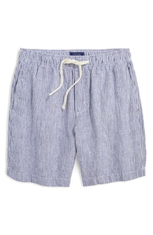 Linen Shorts in Nautical Navy Stripe