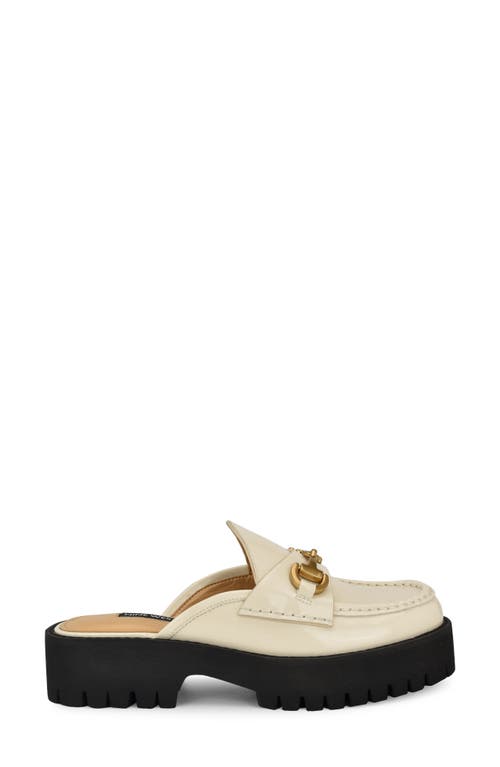 Shop Nine West Duntal Platform Bit Loafer Mule In Ivory