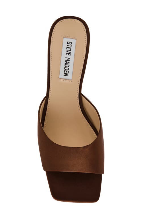 Shop Steve Madden Joanie Kitten Heel Slide Sandal In Brown Satin