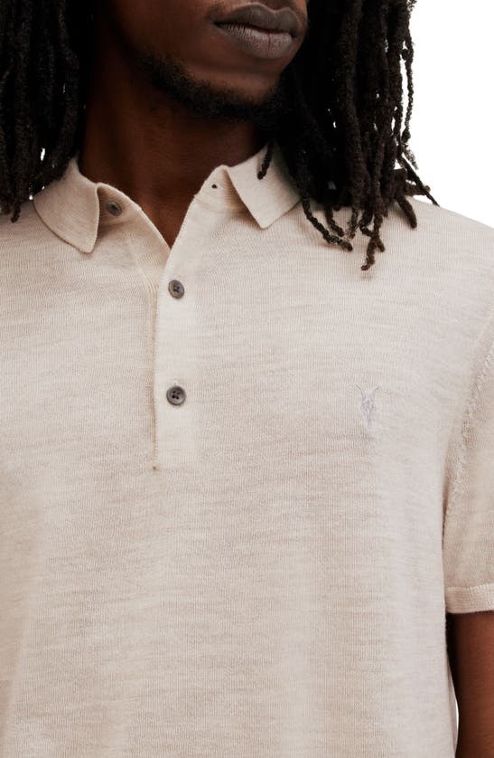 Shop Allsaints Mode Slim Fit Merino Wool Polo In Bailey Taupe