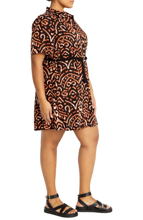 Shop City Chic Amara Belted Shirtdress In Ikat