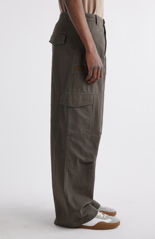 Shop Acne Studios High Waist Cargo Pants In Khaki Green