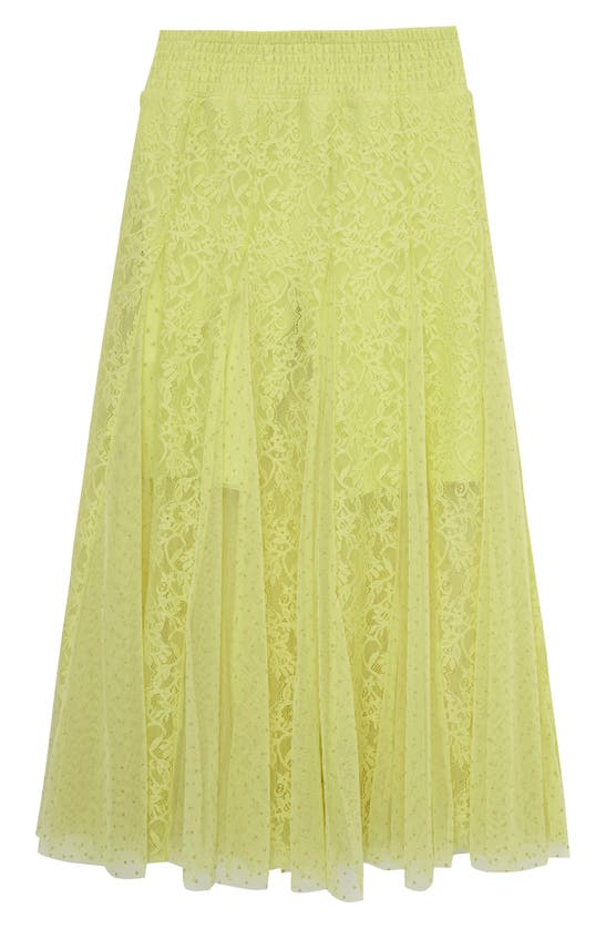 Shop Truce Kids' Maxi Lace Skirt With Bike Shorts In Lime