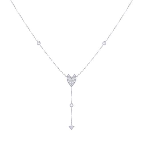 Shop Luvmyjewelry Raindrop Drip Sterling Silver Diamond Y Necklace